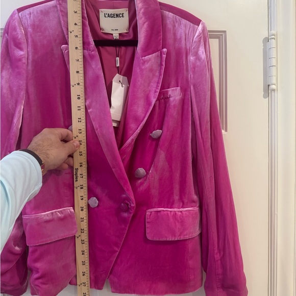 L'AGENCE Fuchsia Velvet Blazer - Picture 11 of 11